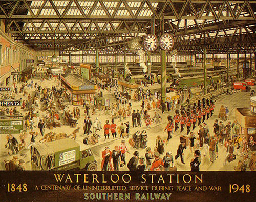 Southern Railway Waterloo Station centenary poster