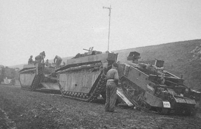 A Buffalo amphibious armoured personel carrier in Arnhem