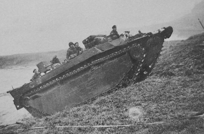 A Buffalo amphibious armoured personel carrier in Arnhem