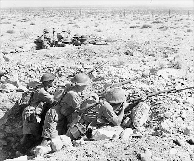 8th Army troops in dug-outs