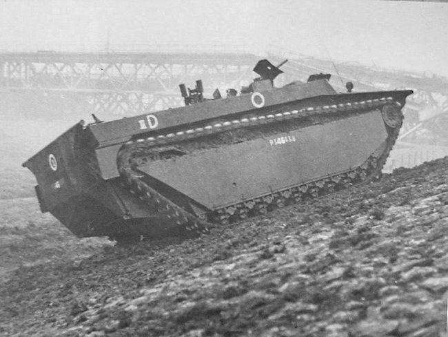 A Buffalo amphibious armoured personel carrier in Arnhem